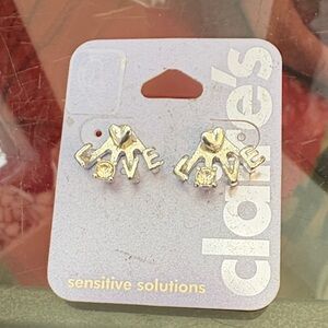 Claire's Silver Love Earrings
